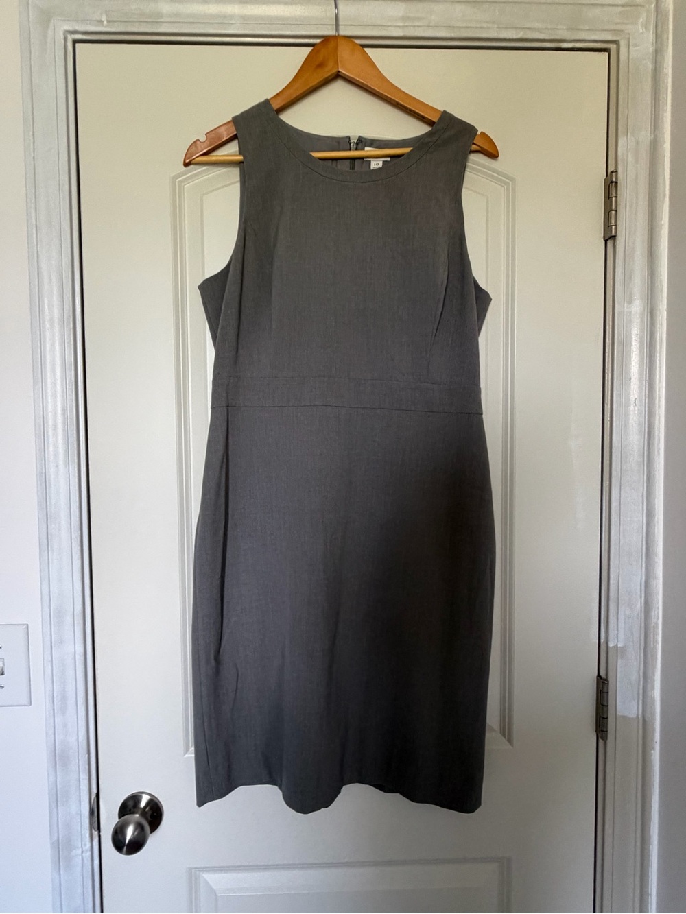J. Crew Sleeveless Midi Sheath Dress in Charcoal Gray